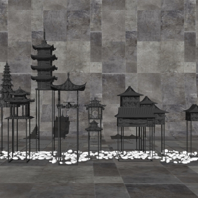 Neo-Chinese Style Iron Tower Ornaments