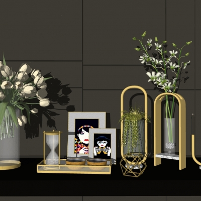 Modern Metal Hourglass Vase Ornaments