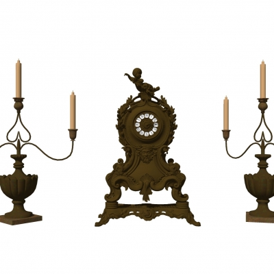 European-style candlestick pendulum clock combination