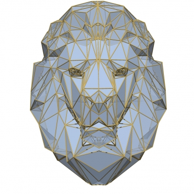 Modern Metal Glass Lion Head Pendant