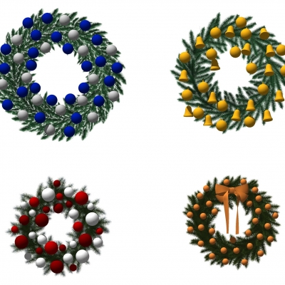 Modern Christmas decoration wreath