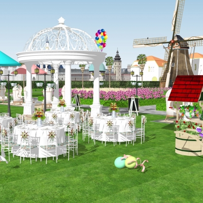 European Style Outdoor Lawn Wedding Landscape