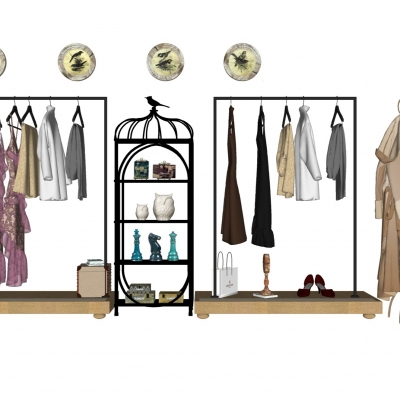 Modern clothing display rack hanger combination