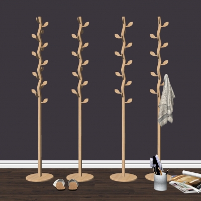 Modern Solid Wood Coat Rack