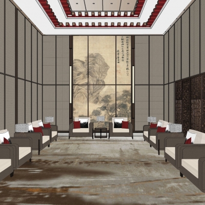 New Chinese-style Club Hall Reception Room