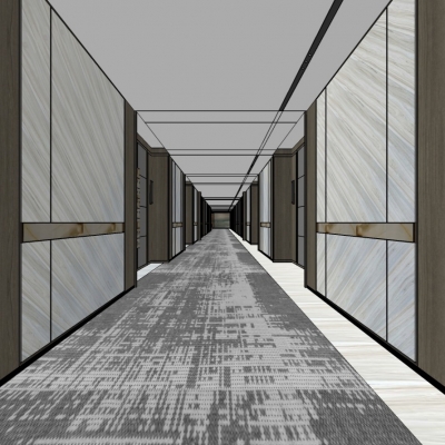 New Chinese Hotel Corridor