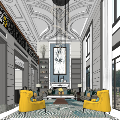 European-style Affordable Luxury Style Villa Lobby