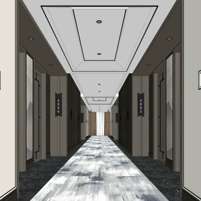 New Chinese Hotel Corridor