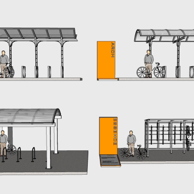 Modern bike rack carport