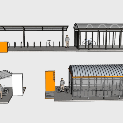 Modern bike rack carport