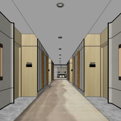 New Chinese Hotel Corridor