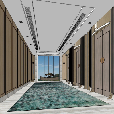 New Chinese Hotel Elevator Hall