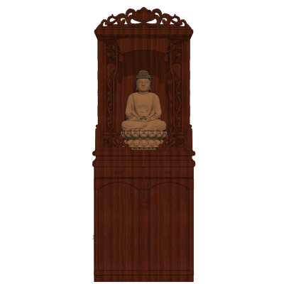 Chinese-style Solid Wood Buddha Niches