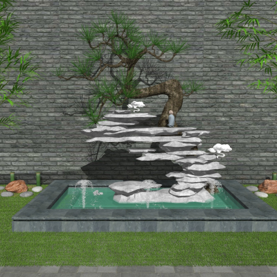 New Chinese Bamboo Waterscape Sick