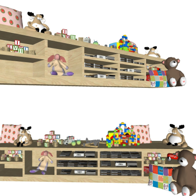 Modern children's toy decoration cabinet