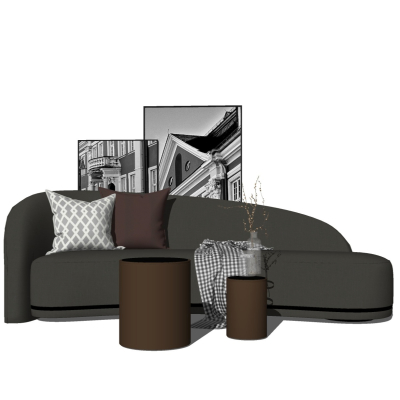 Modern Fabric Curved Sofa