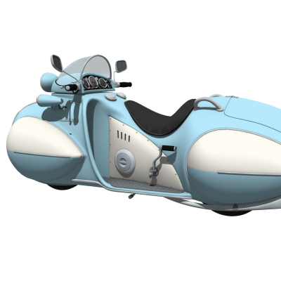 Modern cartoon motorcycle