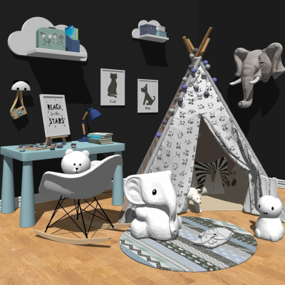 Modern Children's Table and Chair Toy Tent