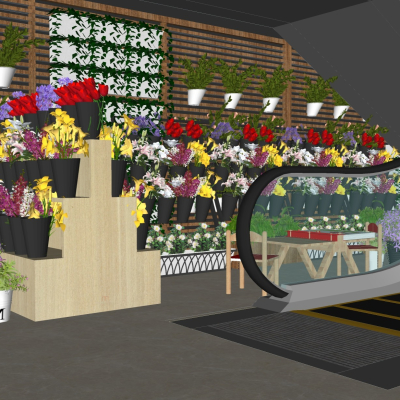 Modern supermarket flower shop free