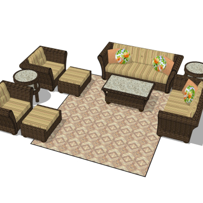 Chinese rattan outdoor sofa free