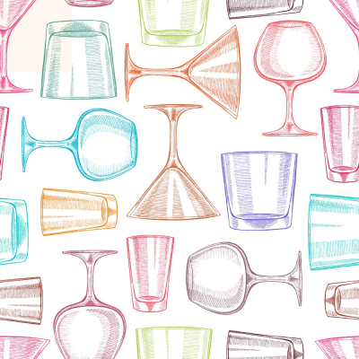 Artistic wine glass seamless cloth pattern