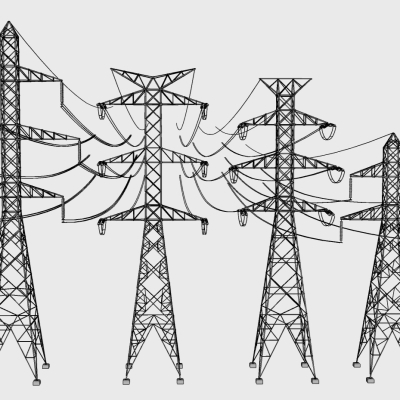 modern high voltage wire tower