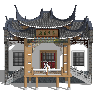 Chinese-style ancient stage