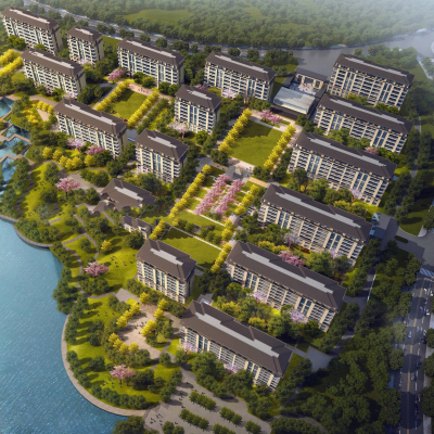 Bird's-eye view of new Chinese residential district