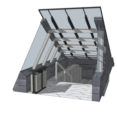 Modern subway entrance