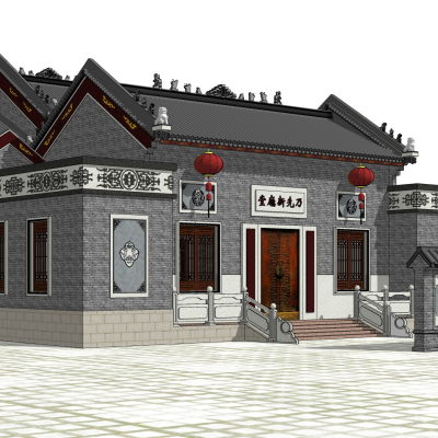 Chinese Ancient Ancestral Hall