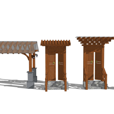 Chinese-style gate courtyard porch rack