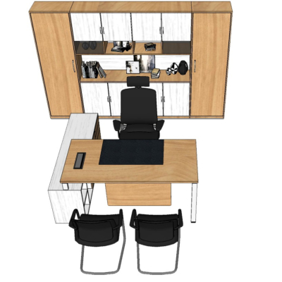 Modern bench table and chair file cabinet