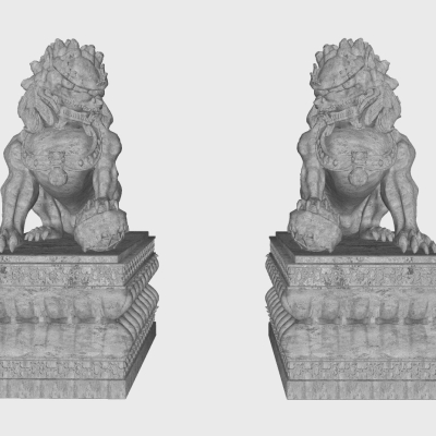 Modern Stone Lion Sculpture