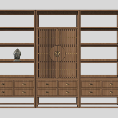 Chinese Solid Wood Bookshelf Locker