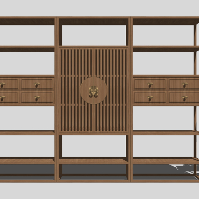 Chinese Solid Wood Bookshelf Locker