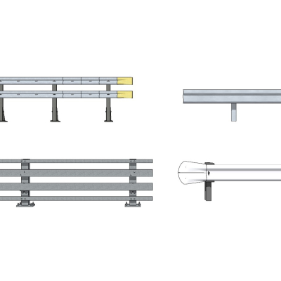 Modern highway waveform guardrail