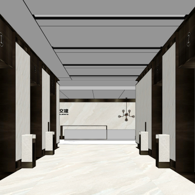 Modern office elevator hall