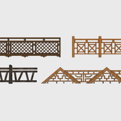 Chinese-style wooden balustrade handrail