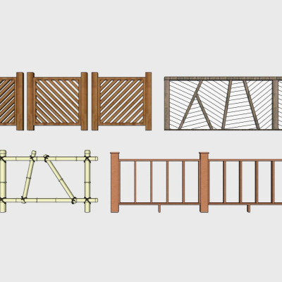 Chinese-style wooden balustrade handrail