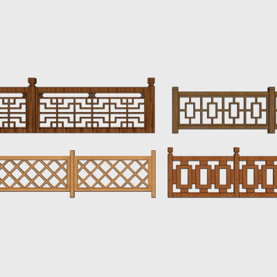 Chinese-style wooden balustrade handrail