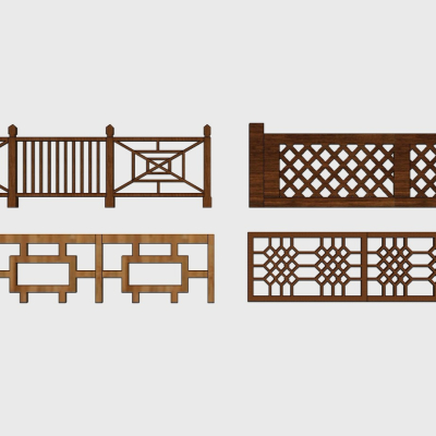 Chinese-style wooden balustrade handrail