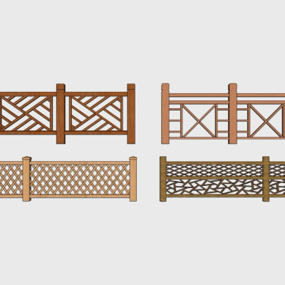 Chinese-style wooden balustrade handrail