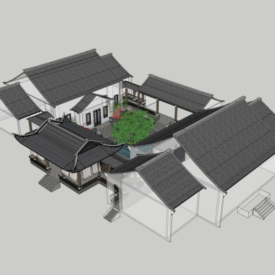 Chinese-style ancient courtyard house