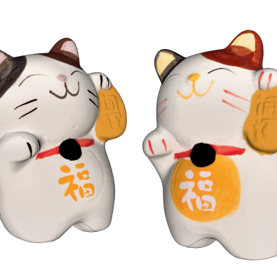 Modern ceramic lucky cat ornaments