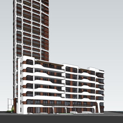 Modern apartment building exterior