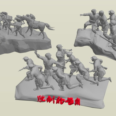 Modern Red Army Soldier Sculpture