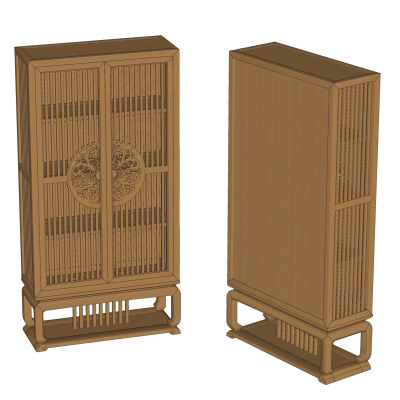 Neo-Chinese Style Solid Wood Locker