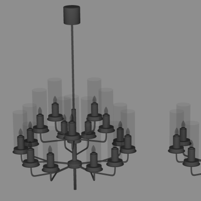 Modern Metal Candlestick Chandelier Combination