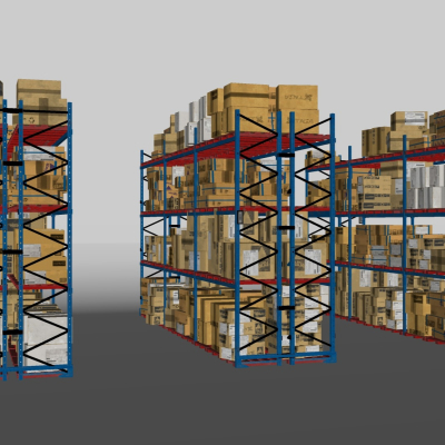 Industrial wind warehouse shelves