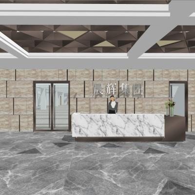 Modern lobby front desk